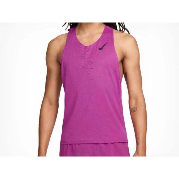 Nike Aeroswift Dri-Fit ADV Running Singlet Purple FN4231-518 Mens Size XXL NEW - Picture 5 of 6